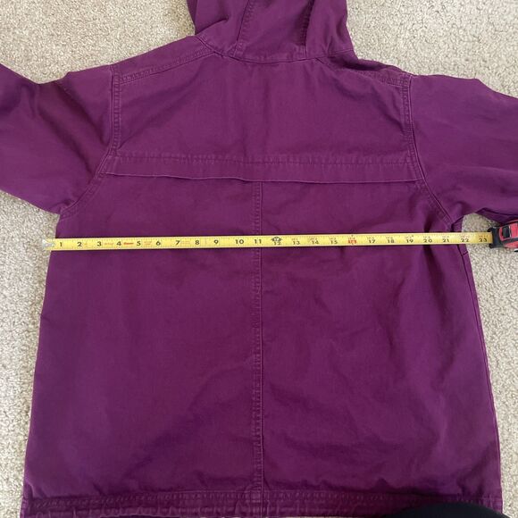 Columbia Women’s Purple Hooded Utility Chore Jacket Medium Zip Up Magenta - Picture 5 of 6